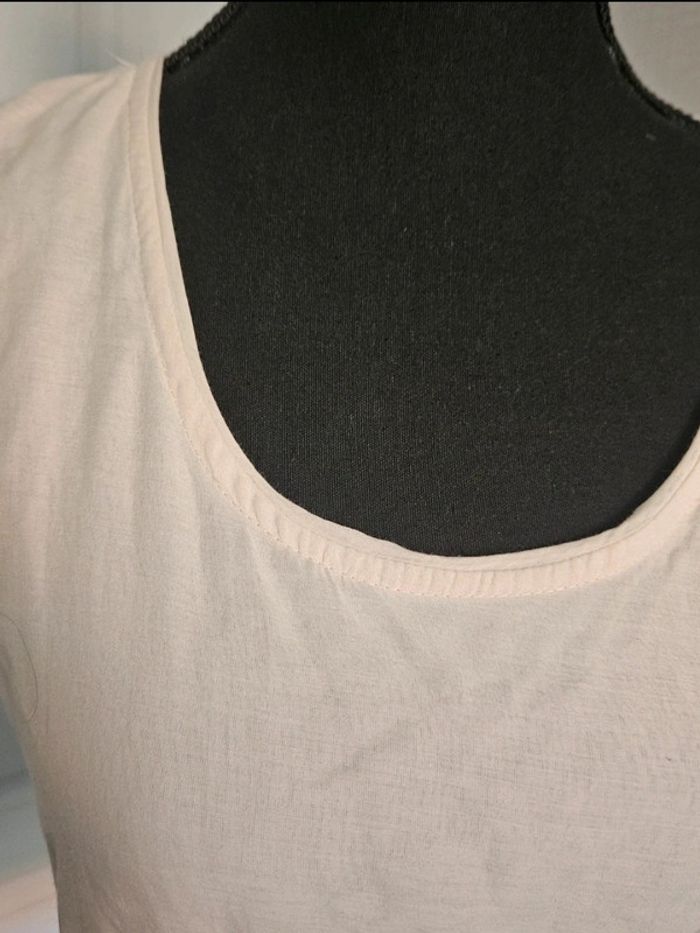 Top Naf Naf bicolore beige et écru taille 38 - photo numéro 2