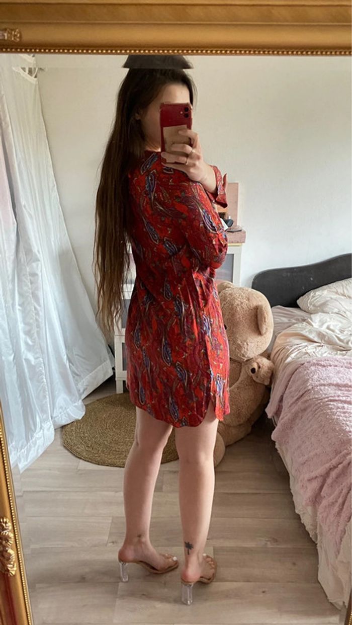 Robe motifs cashemir rouge - photo numéro 2