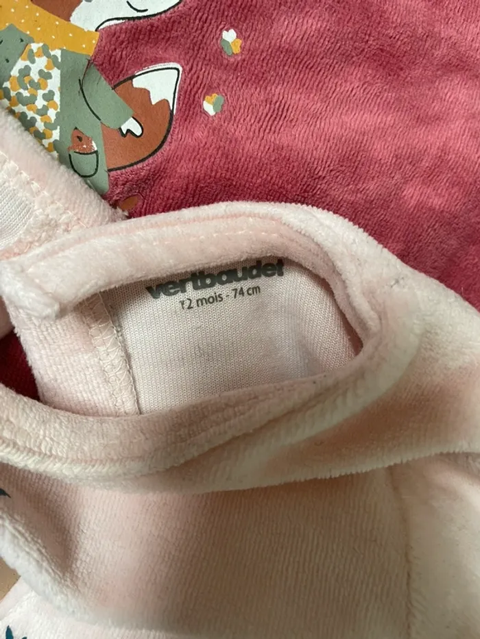 3 pyjamas velours Vertbaudet 12 mois - photo numéro 3