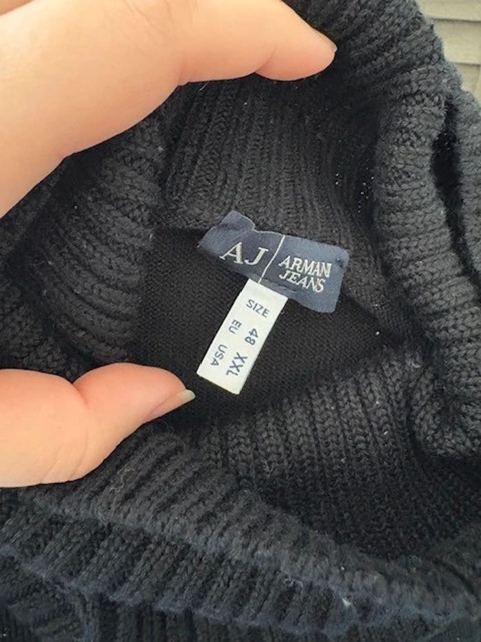 pull col roule Armani noir taille 48 - photo numéro 10