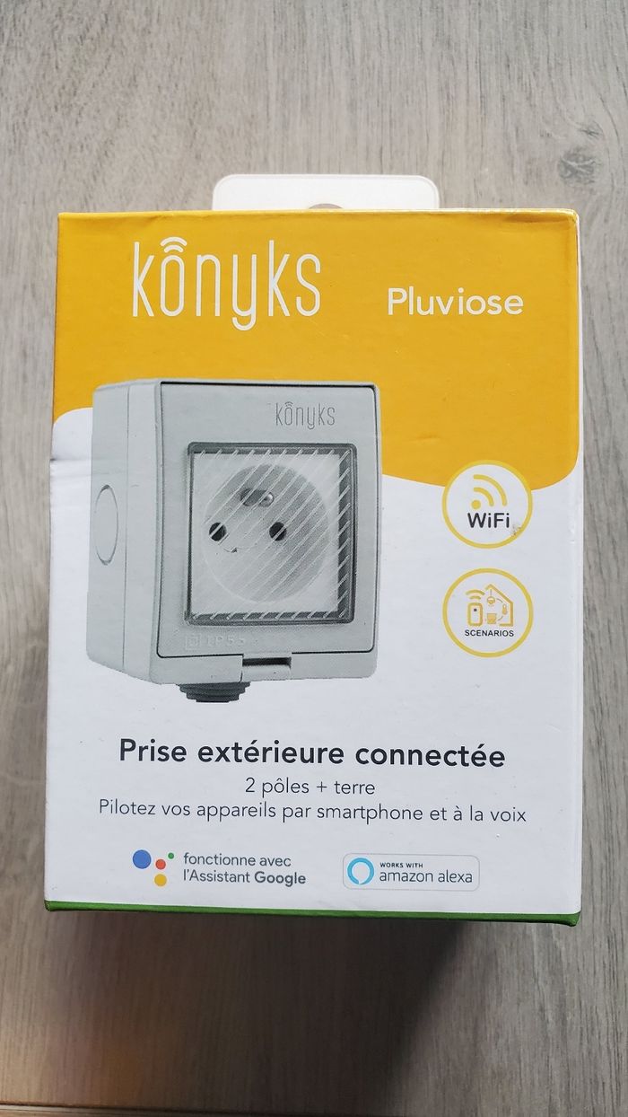 Prise extérieure Connecté Ip55 Konyks Pluviose Neuve.
