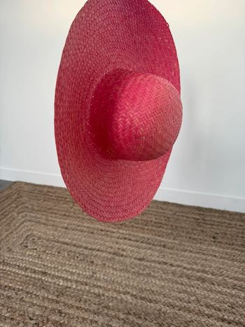 Chapeau paille rose été hut hat Sombrero Cappello hoed Chapéu plage playa