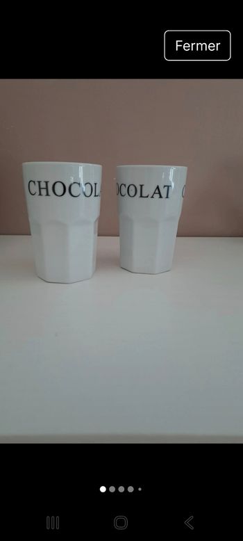 Lot 2 verres a chocolat