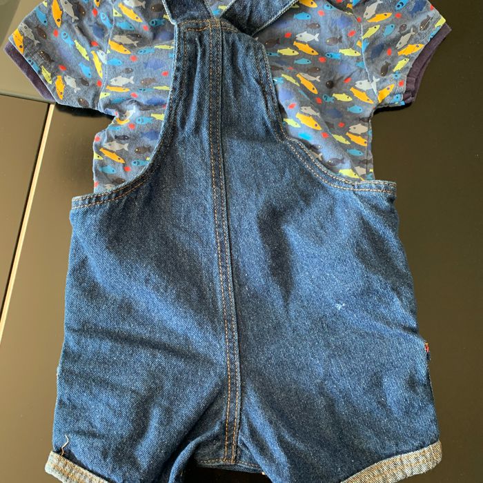 Ensemble Lee Cooper 12 mois salopette t-shirt poissons bleu - photo numéro 10