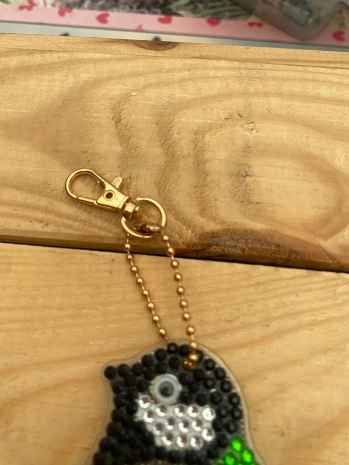Porte clé recto/verso oiseau 🐦 en Diamond painting - photo numéro 2