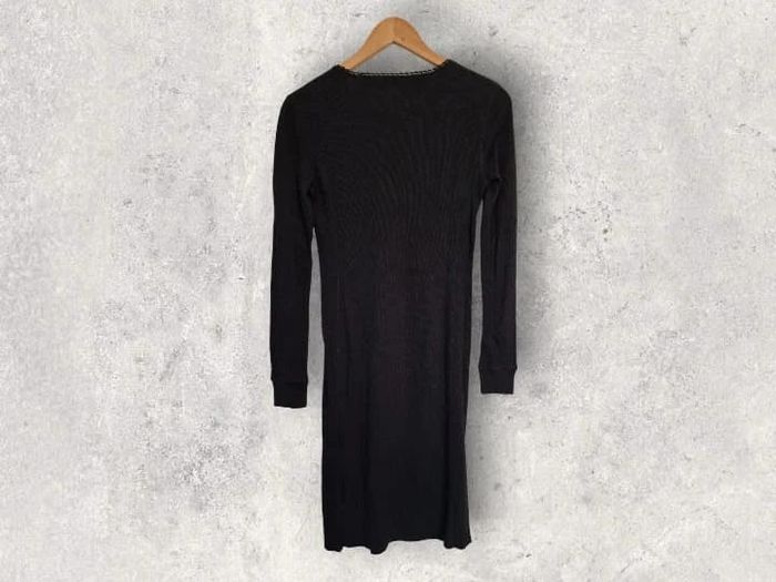 Robe mi longue noir en coton nid d'abeille Ralph Lauren taille S - photo numéro 2