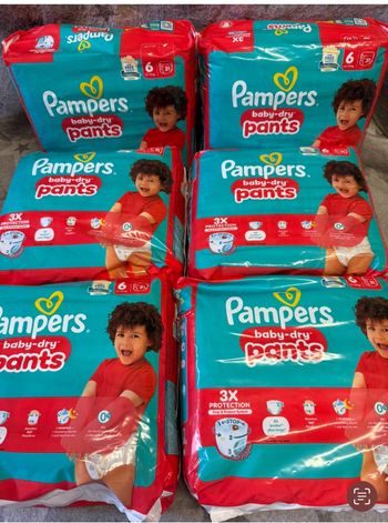 Six pack de couches Pampers taille 6 culotte