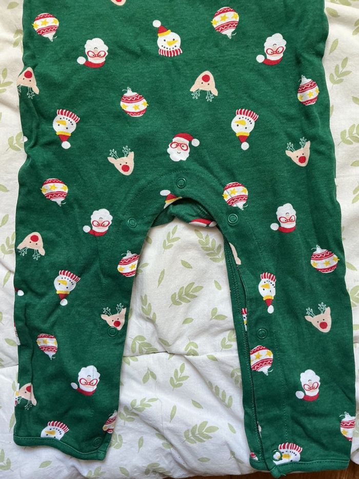 pyjama sans pieds de Noël vert à motifs en coton 2/3 ans - photo numéro 4