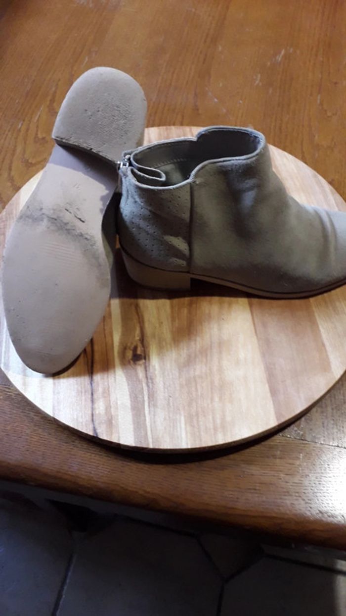 Bottines daim véritable beige - photo numéro 5