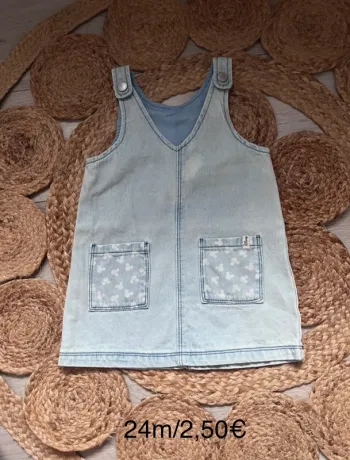 Robe jean effet délavé Minnie 24m