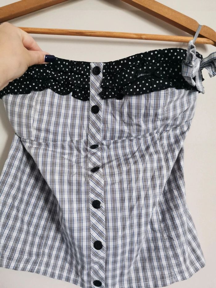 Bustier gris à carreaux - photo numéro 2