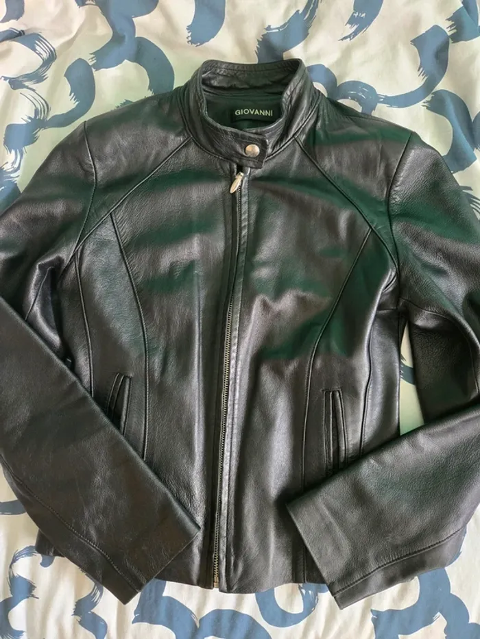 Blouson en cuir veritable giovanni taille 1 pour femme jamais porté