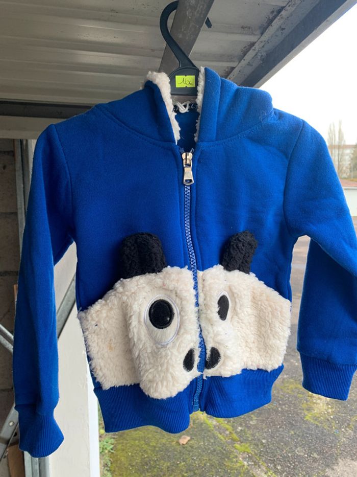 Pull nounours à capuche gilet bébé 18 mois