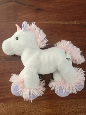 Peluche Licorne Blanc Mauve 🧸
