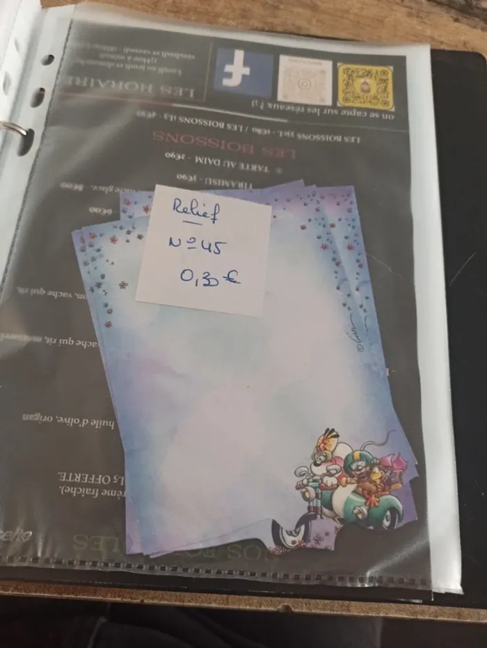 Feuille Diddl relief 45 0,30€