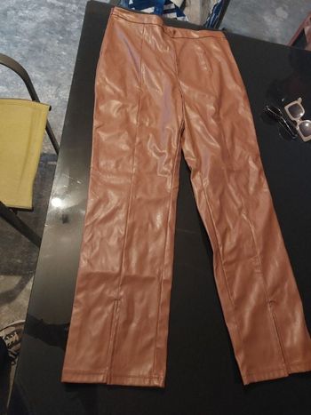Pantalon marron simili cuir marron shein taille 44