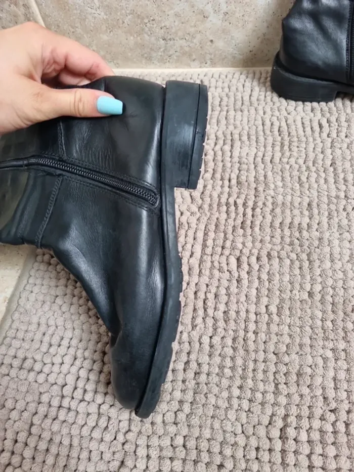 bottes noires mi haute en cuir du pareil au meme - photo numéro 4
