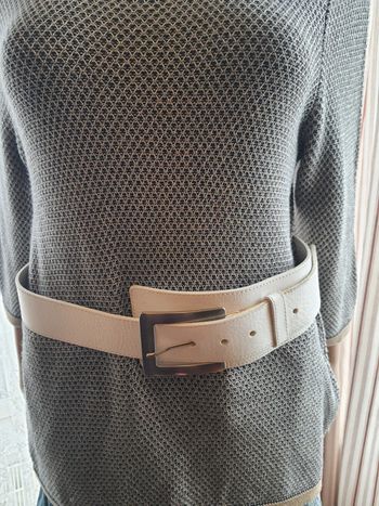 Ceinture femme en cuir blanc Accento 90cm