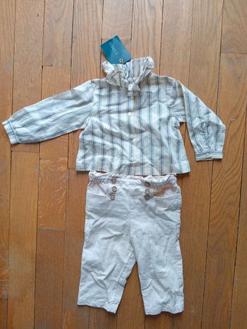 Ensemble été fille neuf Gocco 6-9 mois
