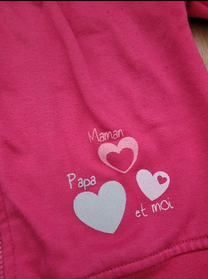 Veste de sport zippée rose fille 18 mois - photo numéro 3
