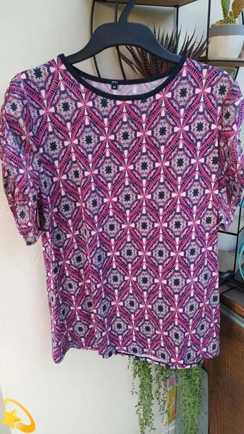 Top motifs wax, manches mi-longues taille 42