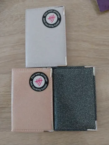 Lots portes cartes à Paillettes anti-fraudes