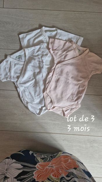 Lot de 3 bodies 3 mois