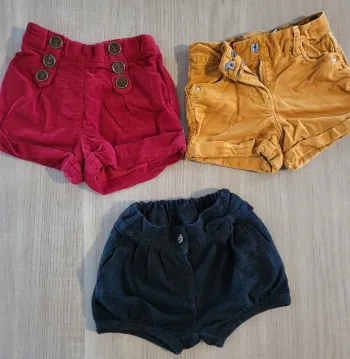 Lot 3 shorts bébé fille 2 ans