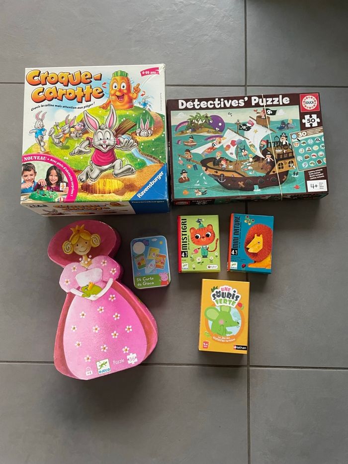 Lot 2: lot de 7 jeux jouet Djeco Nathan Ravensburger Puzzle cartes - photo numéro 2