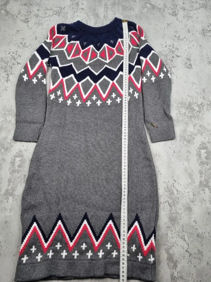 Robe pull grise à motifs géométriques Tommy Hilfiger – Taille XS Femme (mesures en photos) - photo numéro 8