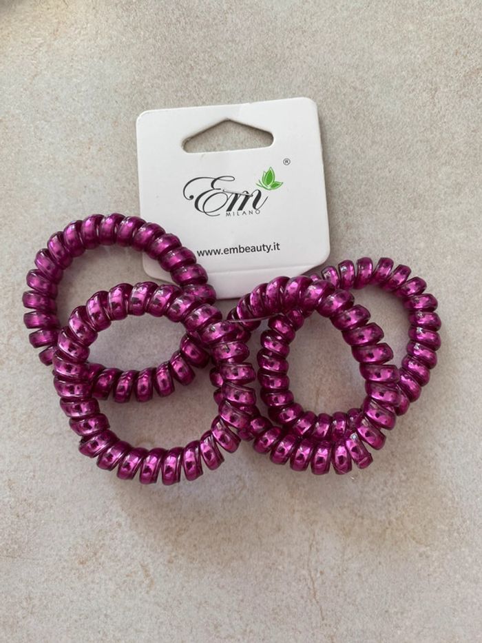 Elastique fille lot de 4 violet