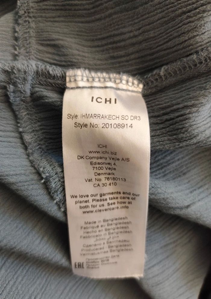 Robe longue fluide fines bretelles bleu-gris Taille S ICHI - photo numéro 10