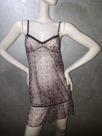 nuisette transparente motifs violet etam taille 36