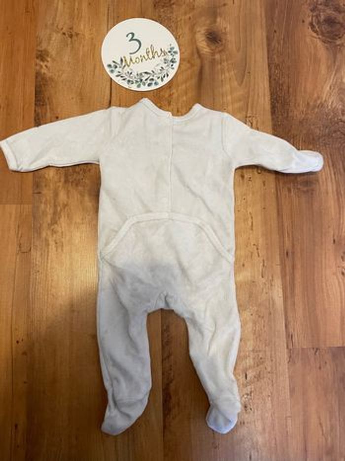 Pyjama velour blanc taille 3 mois - photo numéro 3