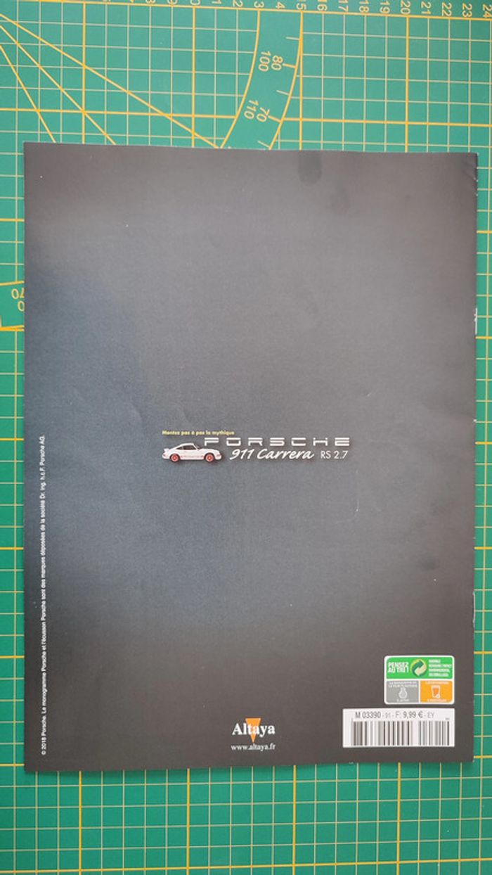 Fascicule seul sans pièce n°91 pièce détachée Porsche 911 Carrera RS 2.7 1/8 1/8ème Altaya #B37 - photo numéro 2