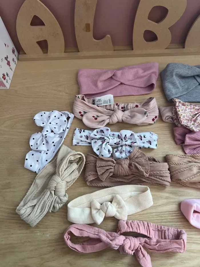 Lot 18 bandeaux pour cheveux bébé fille - photo numéro 2