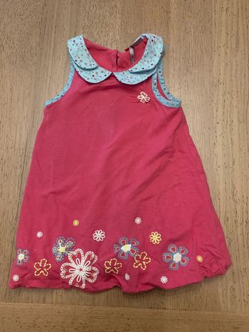 Robe rose motifs floraux orchestra 12 mois