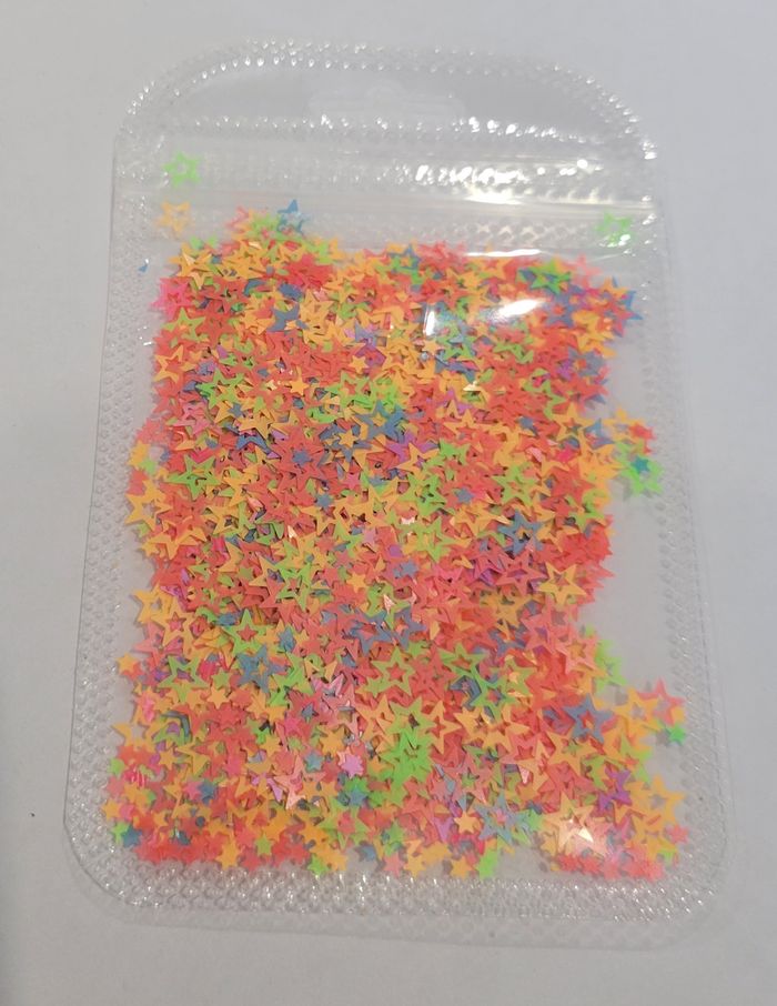 LOT DE 3 SACHETS CONFETTIS DECO DE TABLE ETOILES FLUO DISCO ANNEE 80 SOIREE FETE - photo numéro 2