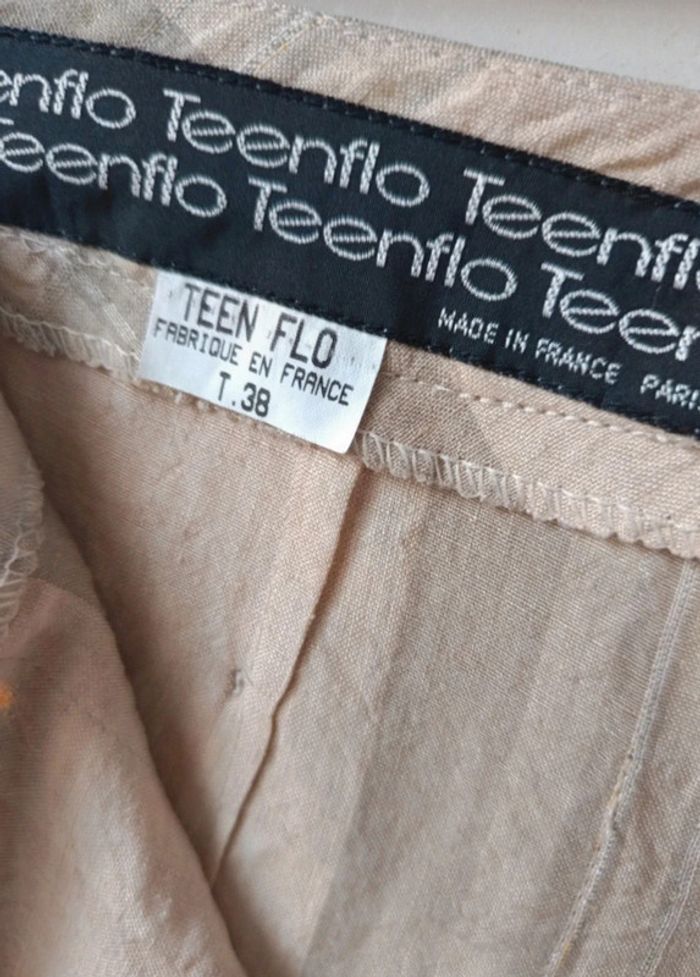 Pantalon vintage Teenflo t.34 100% lin
taille haute - photo numéro 3