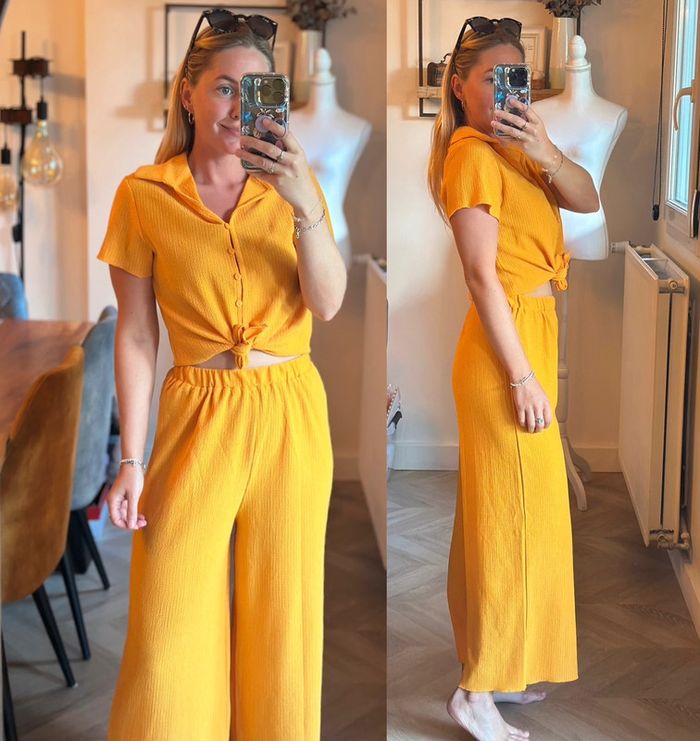 Ensemble Mango orange (comme neuf) taille XS - photo numéro 2