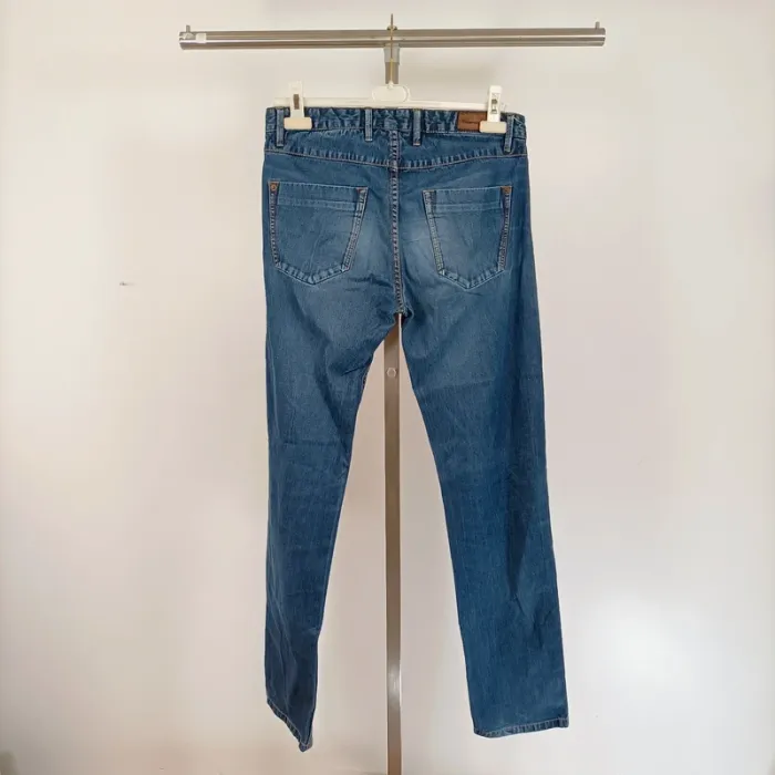 Jean slim bleu taille 40 Massimo Dutti en coton stretch, coupe droite flatteuse confortable A1230 - photo numéro 7