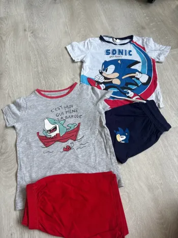 Lot 2 pyjamas pyjashort ete 6 ans