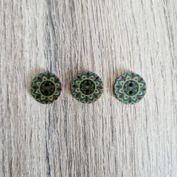 Lot de 3 boutons en bois vintage