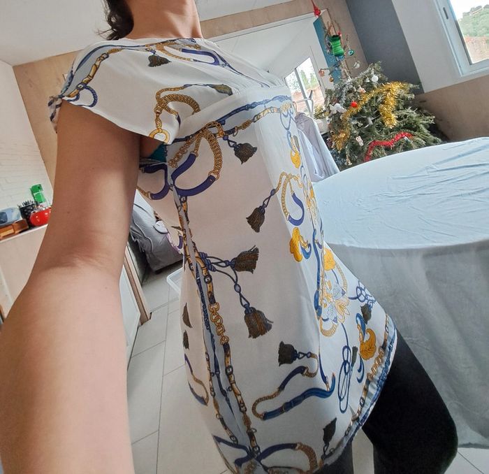 Tunique Donna / Blouse ou robe courte très classe T38 effet satiné