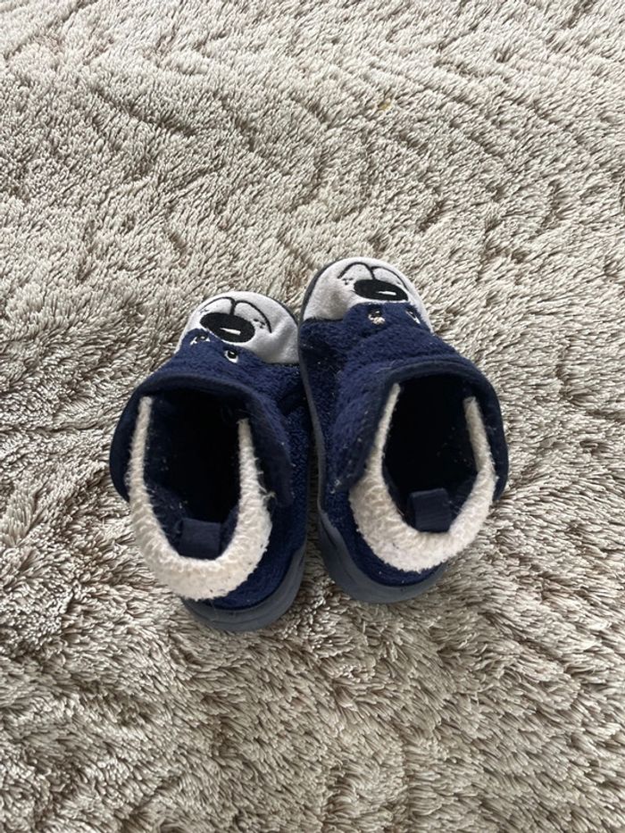 Chaussons pantoufle chaude garçon à scratch - photo numéro 2