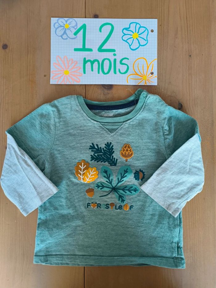 Tee shirt manches longues bébé 12 mois