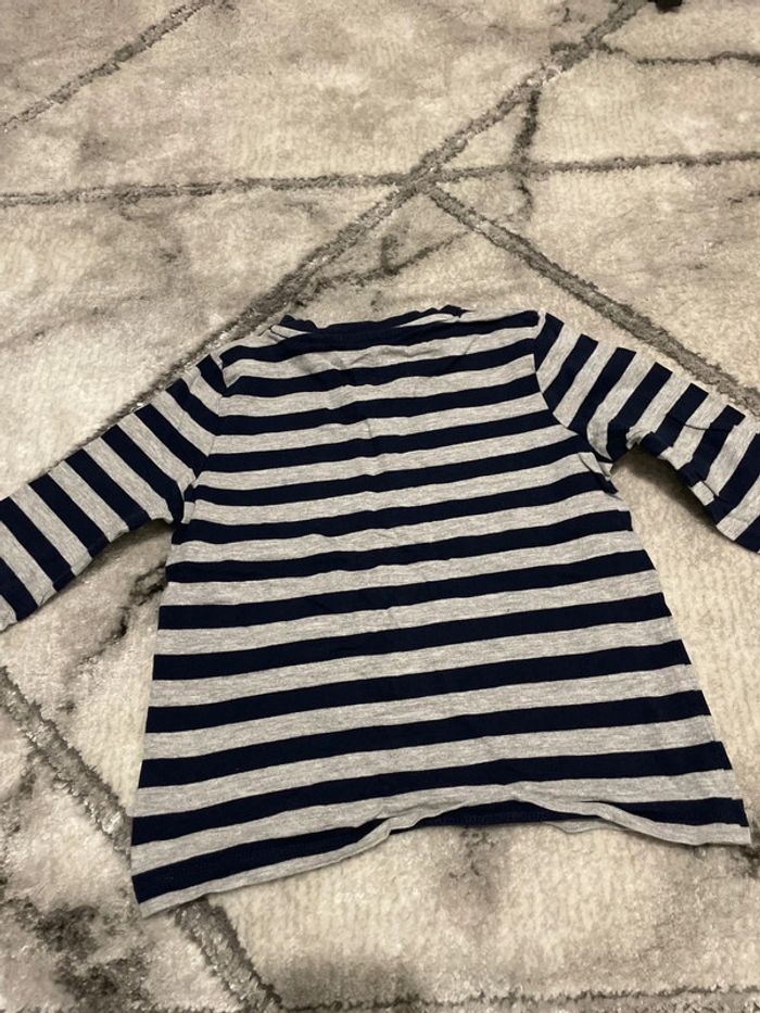 T-shirt à manche longue et à rayures bleu marine - photo numéro 3