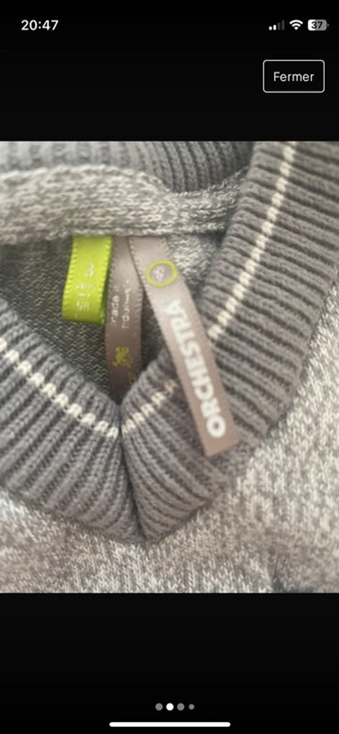 Pull sans manches orchestra gris 3 ans - photo numéro 2