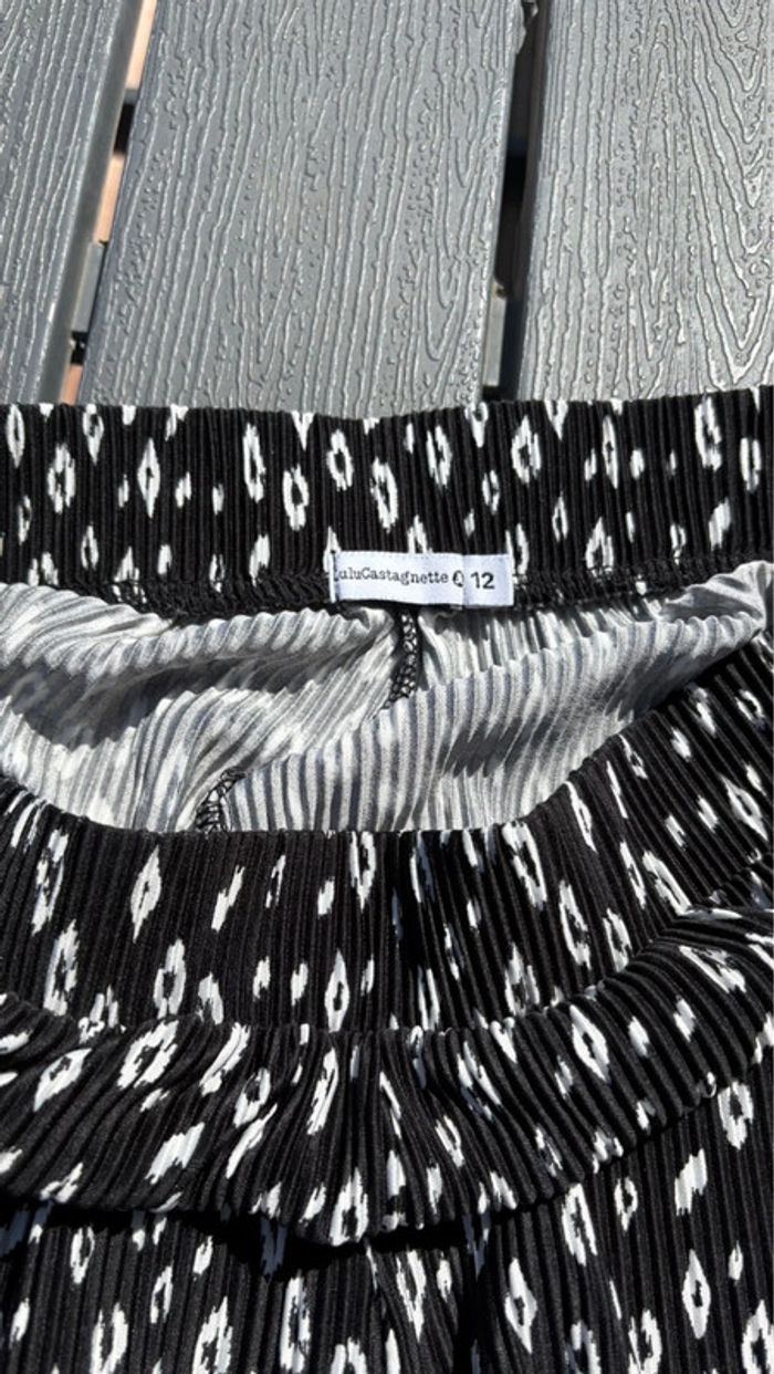 Pantalon noir et blanc à motifs taille 12 ans fille - photo numéro 2