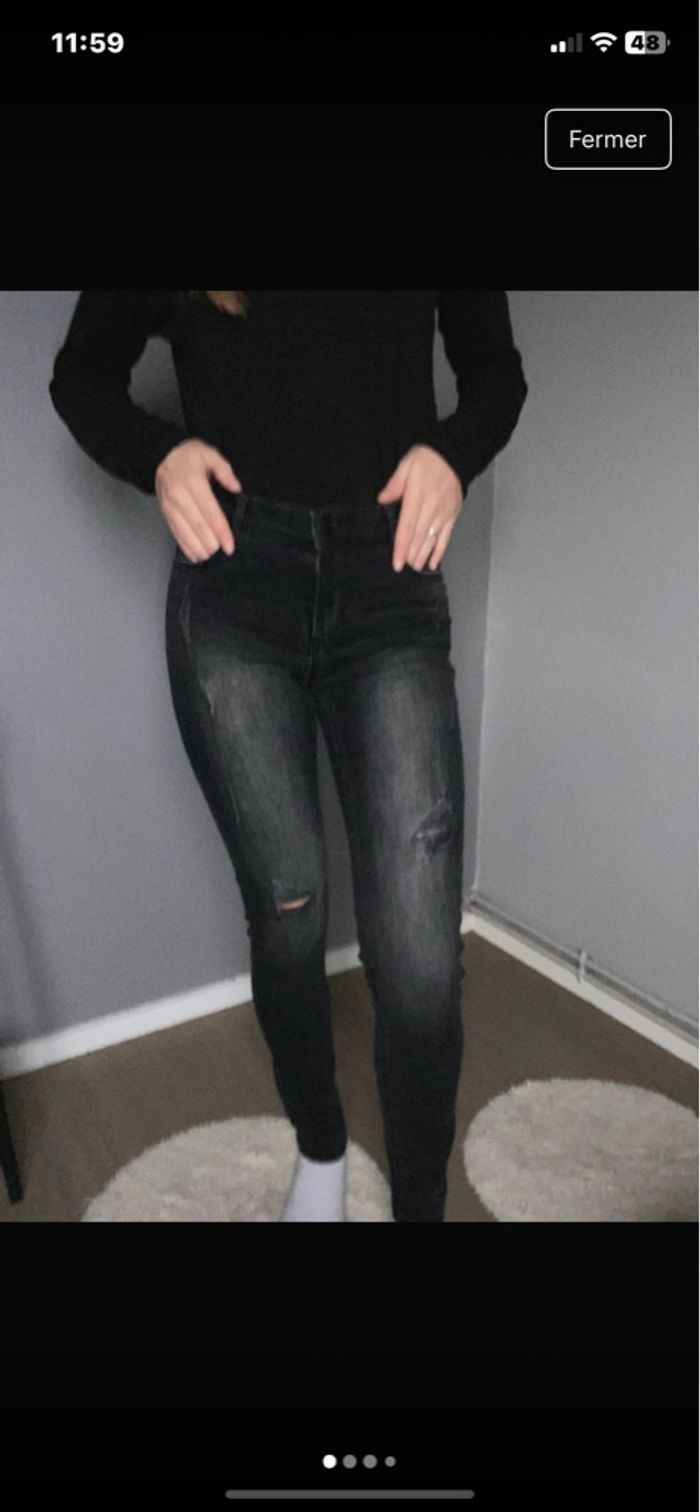 Jean gris Jennyfer taille s - photo numéro 3